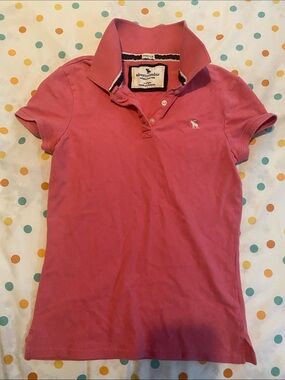Abercrombie & Fitch Coral Pink Juniors' Polo Shirt